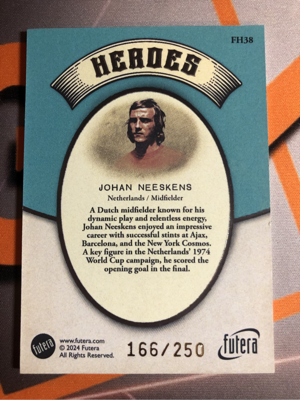 Johan Neeskens NUMBERED out of 250 HEROES FUTERA High End Soccer trading card 