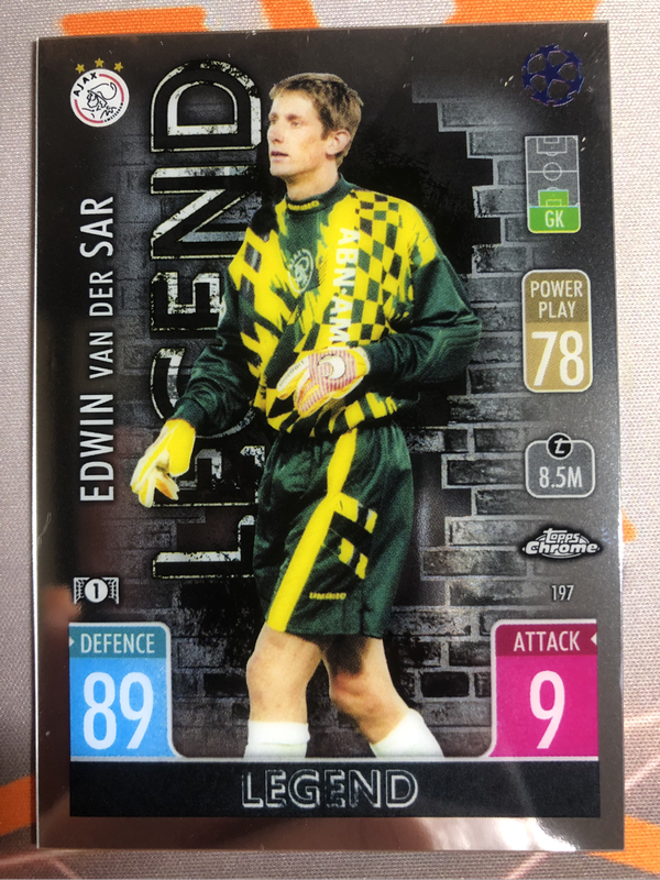 Edwin Van Der Sar LEGENDS Topps chrome Match Attax soccer trading card