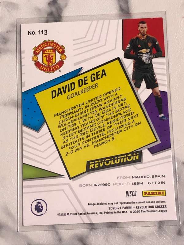 David De Gea Revolution 2020 soccer trading card