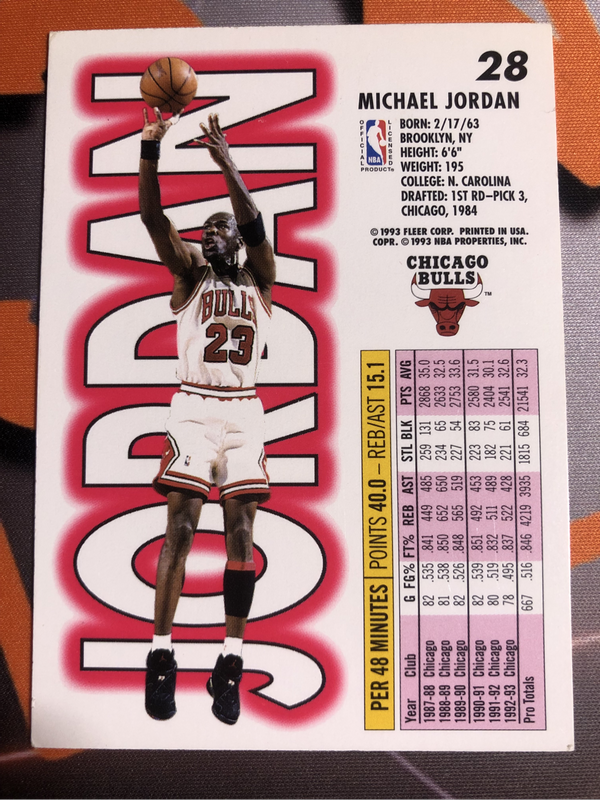 Michael Jordan Fleer 1993 NBA VINTAGE basketball trading card