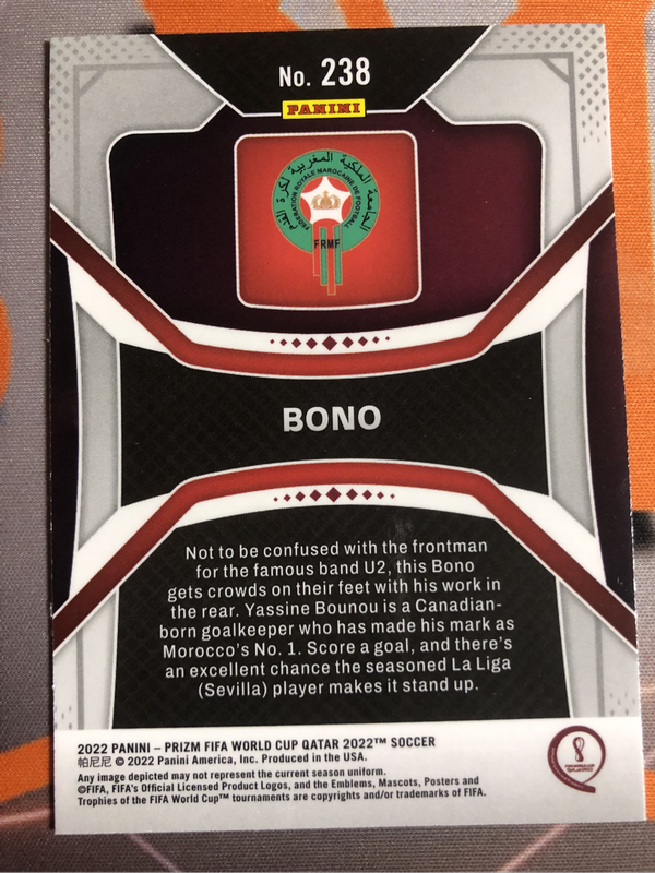 Bono ROOKIE 2022 World Cup soccer trading card