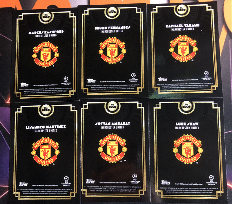 Man United BUNDLE of 6 Topps Deco 2023 Soccer trading card