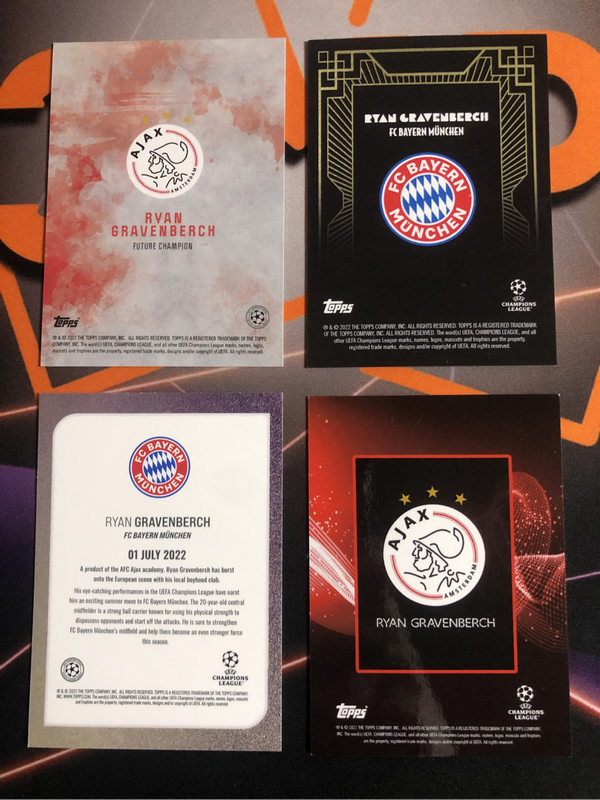 Ryan Gravenberch RARE Discounted BUNDLE of 4 Soccer trading cards