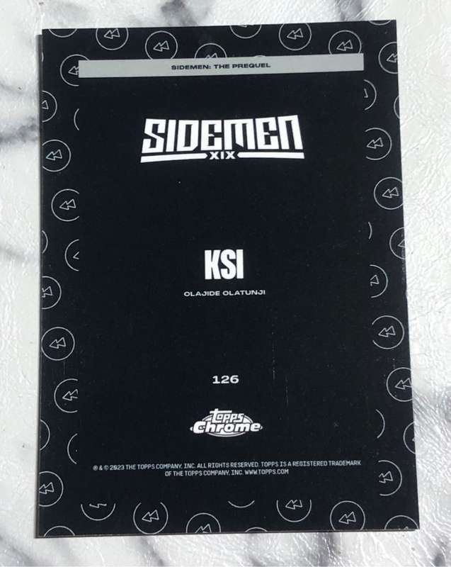 KSI Sidemen Topps Chrome 2023 trading card