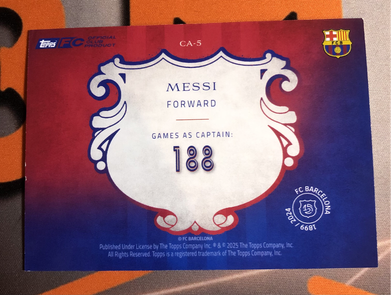 Lionel Messi CAPTAIN Insert Topps Soccer trading card