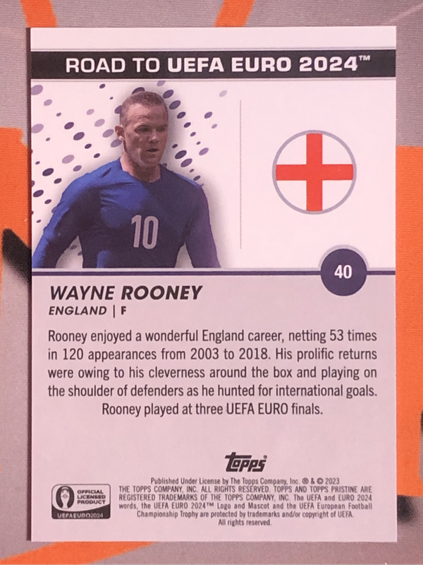 Wayne Rooney GOLD Numbered out of 50 Topps PRISTINE 2024 soccer trading card