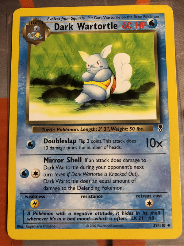 Dark Wartortle VINTAGE 39/110 (LP) LEGENDARY Collection 2002 Pokemon trading card