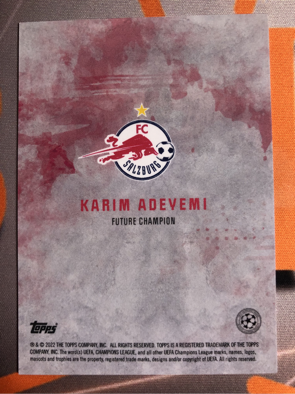 Adeyemi RARE Topps 2022 soccer trading card