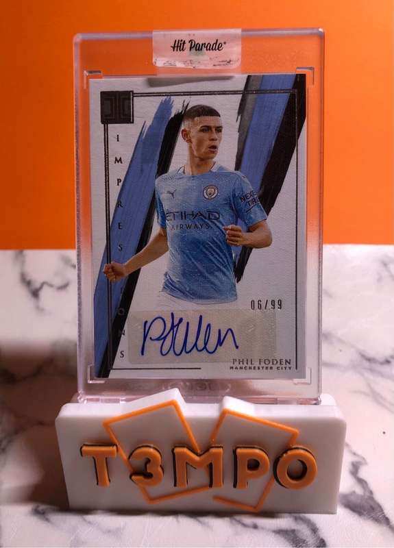 Phil Foden Autograph NUMBERED out of 99 Impeccable 2020-21 soccer trading card