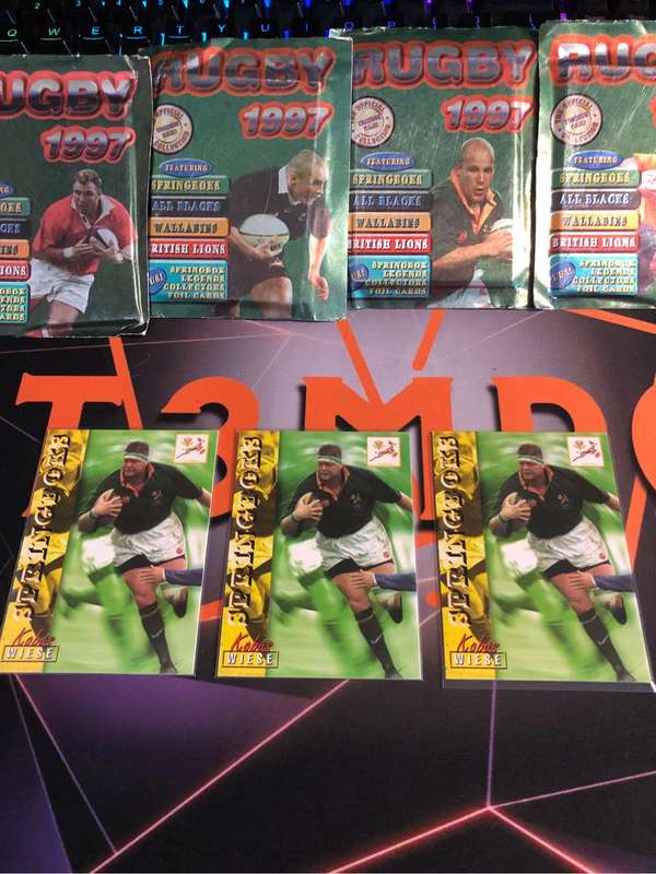Kobus Wiese RARE Springbok 1997 Rugby trading card