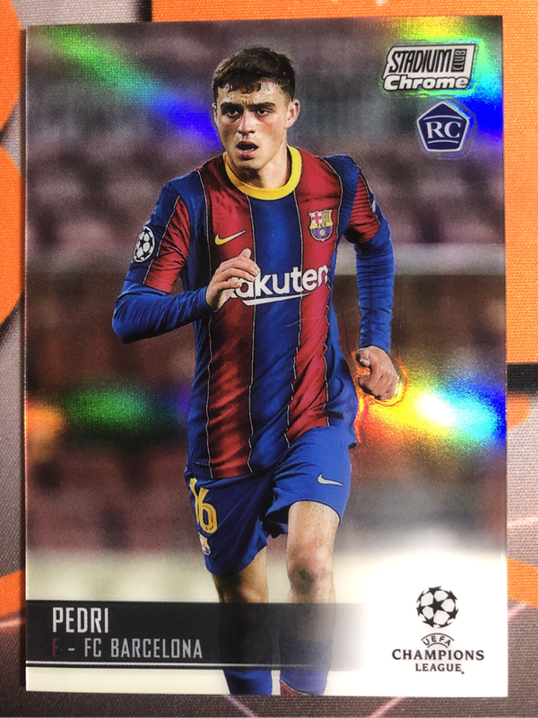 Pedri ROOKIE Refractor 2020 Topps soccer trading card