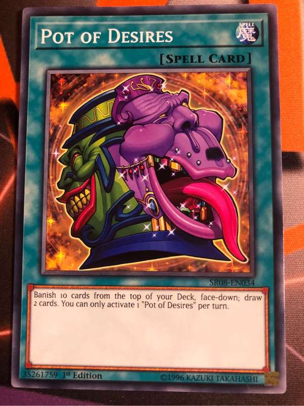 Pot of Desires SR08-EN034 YuGiOh trading card
