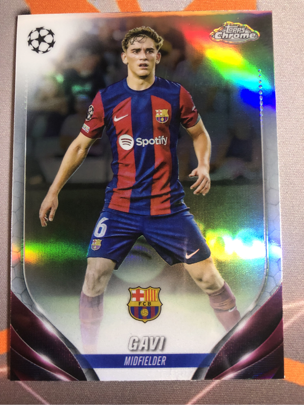 Gavi Topps REFRACTOR Chrome 2024 Soccer trading card