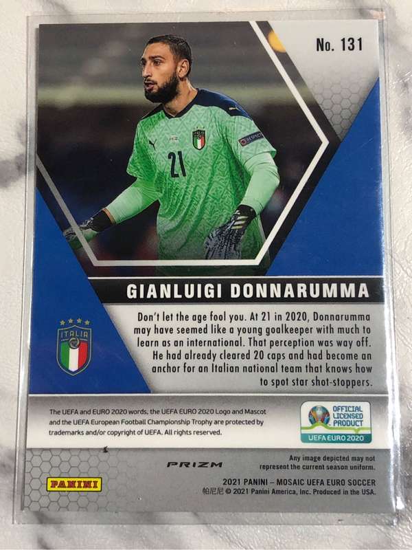 Gianluigi Donnarumma REFRACTOR Mirror variation 2020 Euros Mosaic Soccer trading card