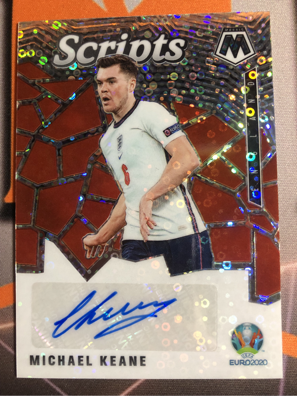 Michael Keane Autograph 2020 Mosaic Euros soccer trading card