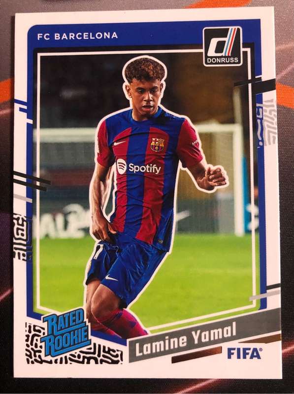 Lamine Yamal ROOKIE Donruss 2024 Barcelona Optic rated rookie soccer trading card