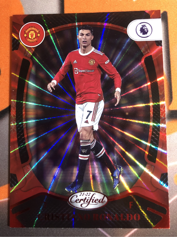 Cristiano Ronaldo CR7 Super RARE RED colour match LASER 2021 Soccer trading card