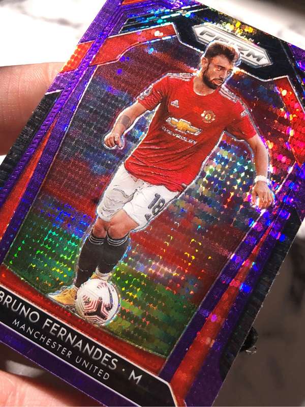 Bruno Fernandes PRIZM 2020 Purple Breakaway RARE Manchester United  soccer trading card