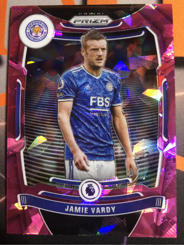 Jamie Vardy RARE pink ice Prizm 2022 soccer trading card