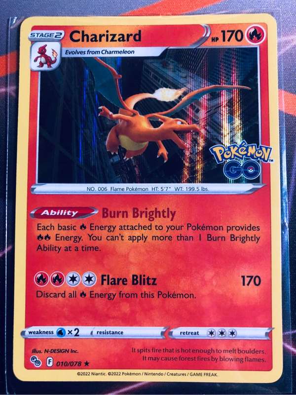 Charizard Pokémon GO Holo 010/078 Pokémon trading card