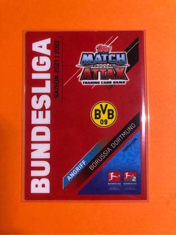 Erling Haaland Topps Match Attax Bundesliga 2021 soccer trading card