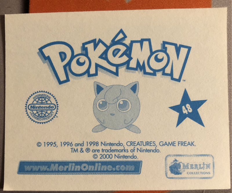 RARE Pokemon Topps Merlin 2000 sticker  Near mint unstuck condition