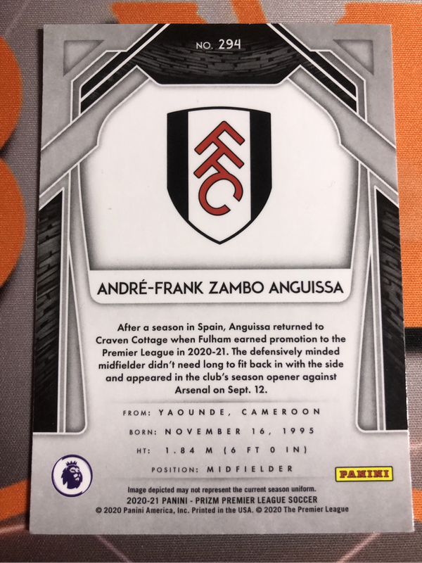 Andre Frank Zambo Anguissa 2020 Prizm soccer trading card