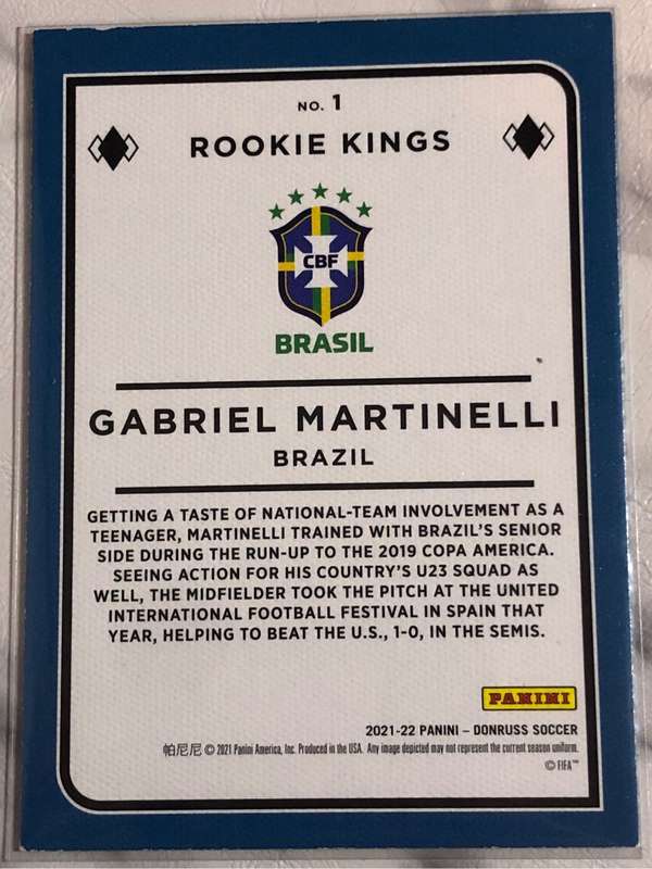 Gabriel Martinelli ROOKIE kings Donruss 2021 Soccer trading card