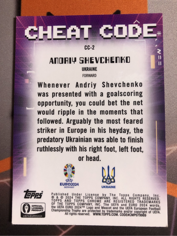 Andaiy Shevchenko CHEAT CODE Parralel Soccer trading card