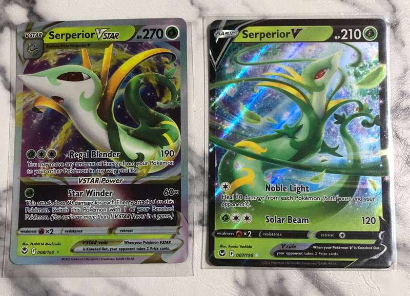 Serperior V & VSTAR Bundle of 2 Pokemon trading cards