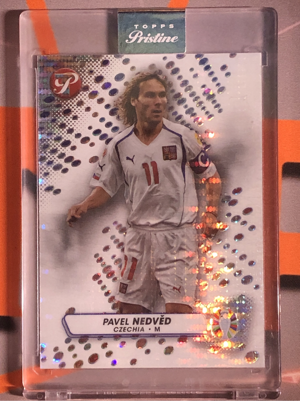 Pavel Nedved Refractor ENCASED Topps PRISTINE 2024 soccer trading card