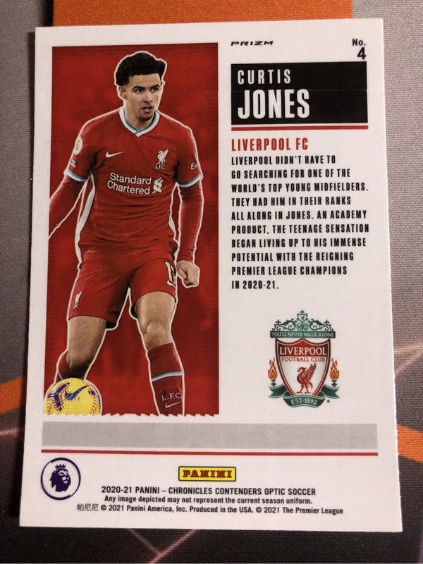 Curtis Jones ROOKIE Ticket 2020 Liverpool soccer trading card 