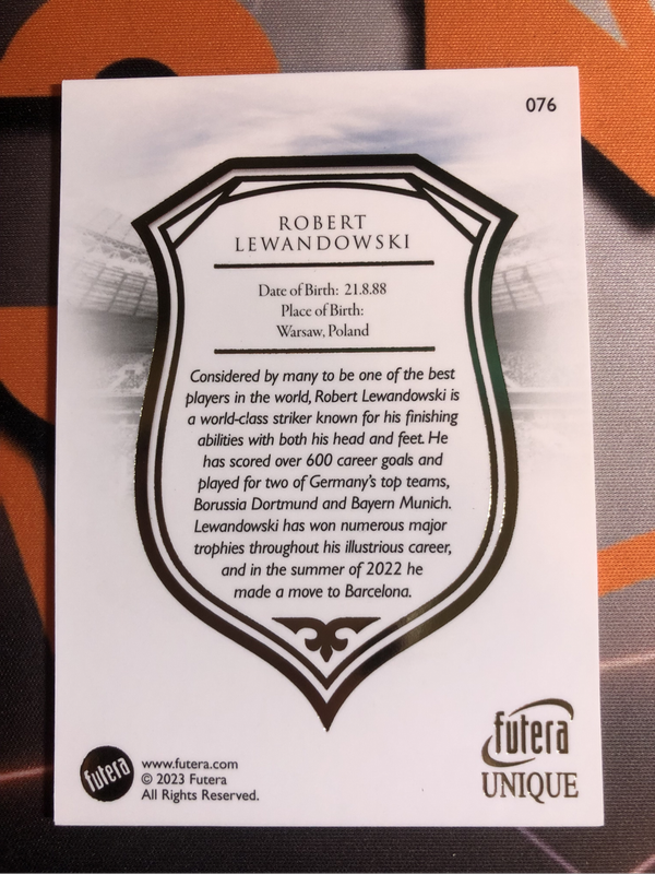 Robert Lewandowski 2023 FUTERA High End Soccer trading card
