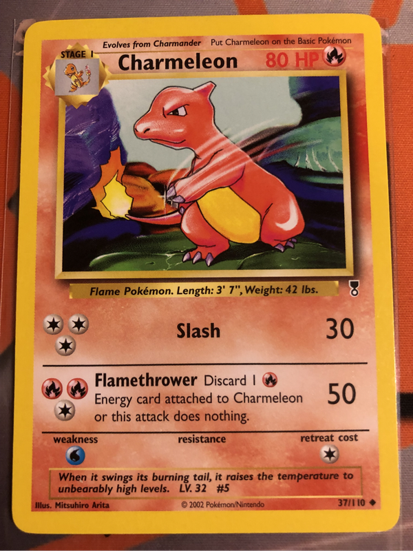 Charmeleon Vintage LEGENDARY Collection 37/110  2002 Pokémon trading card (Near Mint)