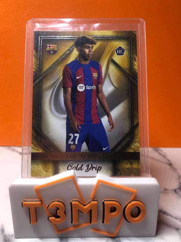 Lamine Yamal Rookie GOLD Drip Topps 2024 soccer trading card 