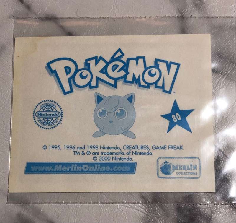Charmander Very RARE Unstuck Pokemon sticker #80 Topps Merlin 2000