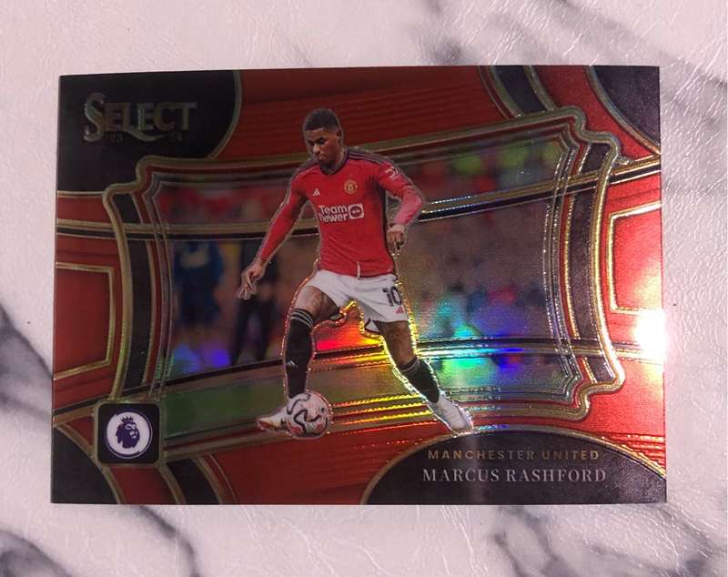 Marcus Rashford Field Level SELECT Red  colour match 2023 soccer trading card