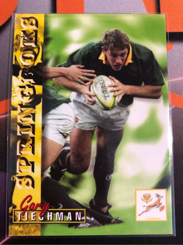Gary Tiechman RARE Springbok 1997 Rugby trading card