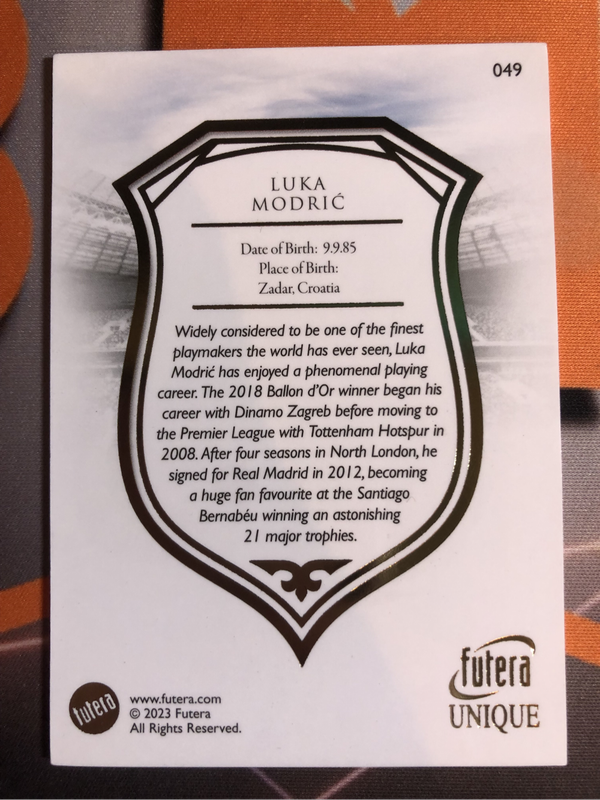 Luka Modric 2023 FUTERA High End Soccer trading card