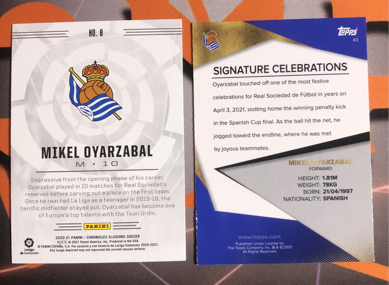 Mikel Oyarzabel BUNDLE of 2 RARE soccer trading cards