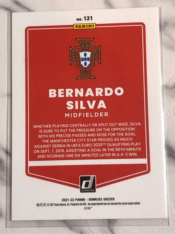 Bernado Silva NUMBERED out of 99 Donruss 2021 Road to Qatar  Soccer trading card