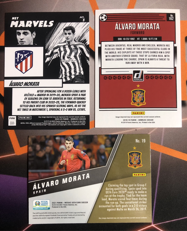 Alvaro Morata RARE Bundle of 3 Soccer trading cards