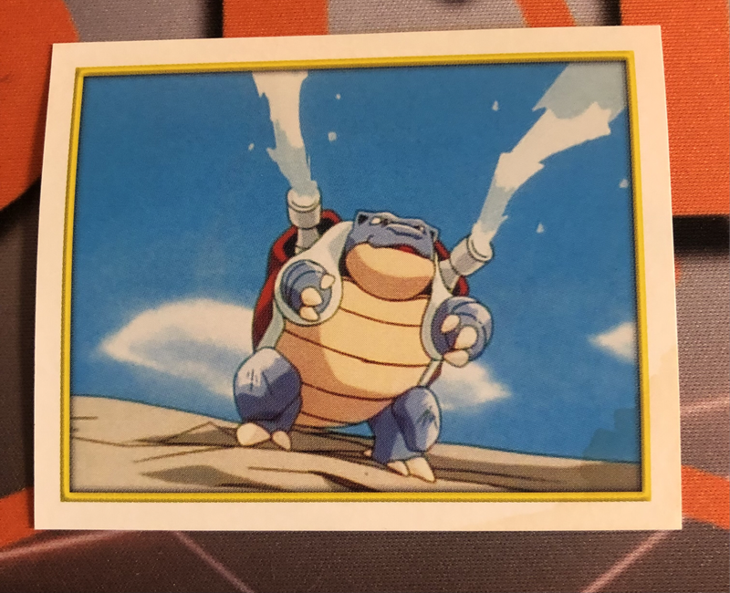 Blastoise Pokemon Topps Merlin sticker  Unstuck Near mint condition