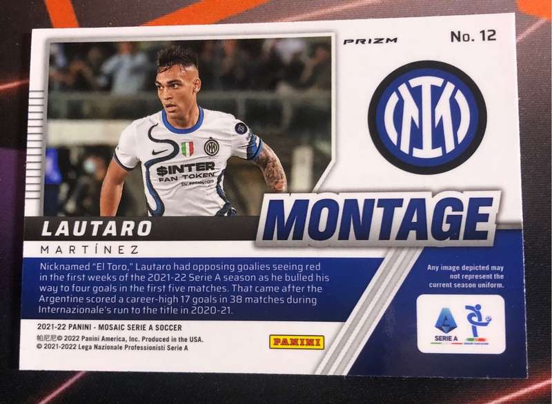 Lutaro Martinez Mirror REFRACTOR Mosaic 2020 Soccer trading card
