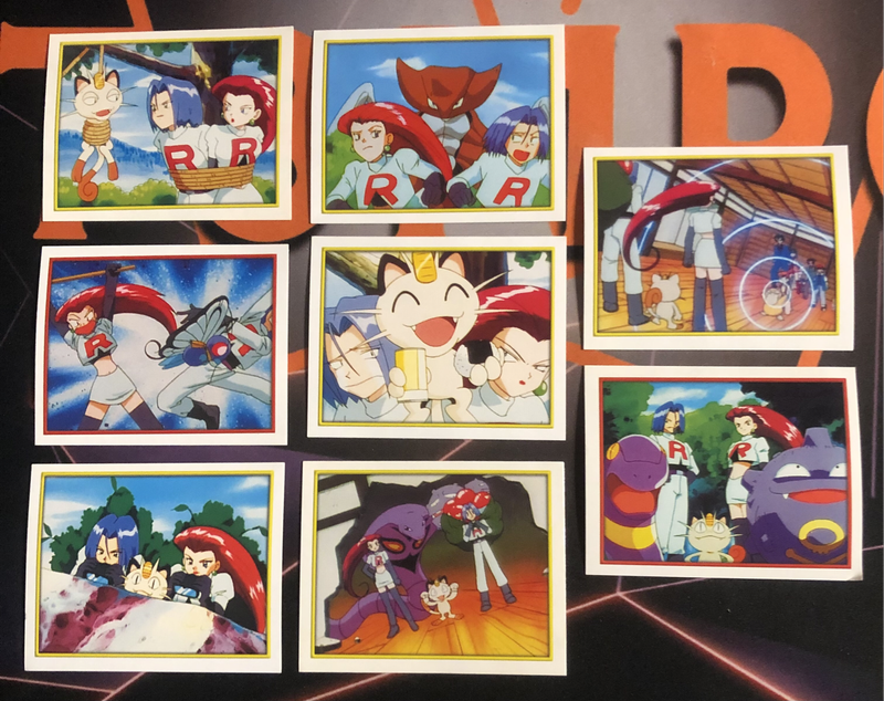 Pokémon TEAM ROCKET  Bundle of RARE 8 Vintage 2000s Topps stickers (Near Mint condition) 