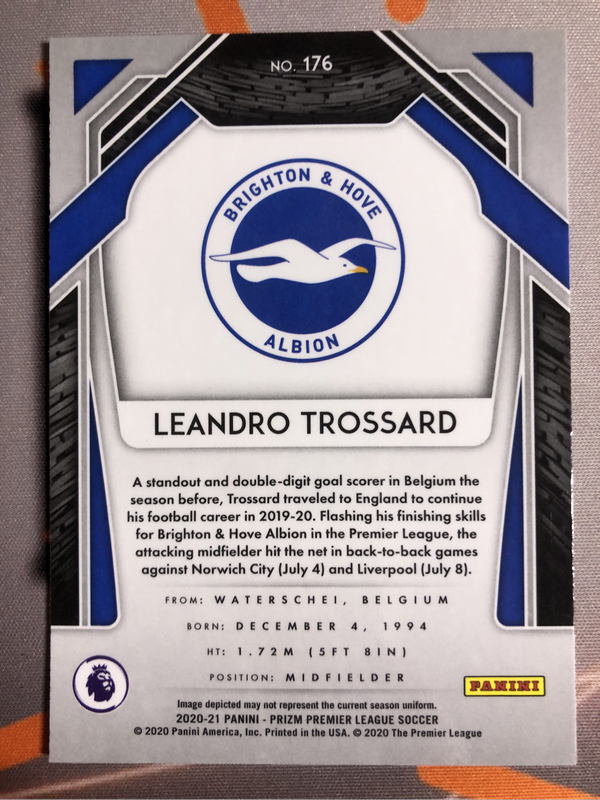 Leandro Trossard RARE 2020 prizm soccer trading card