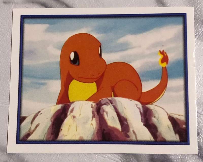Charmander Very RARE Unstuck Pokemon sticker #77 Topps Merlin 2000