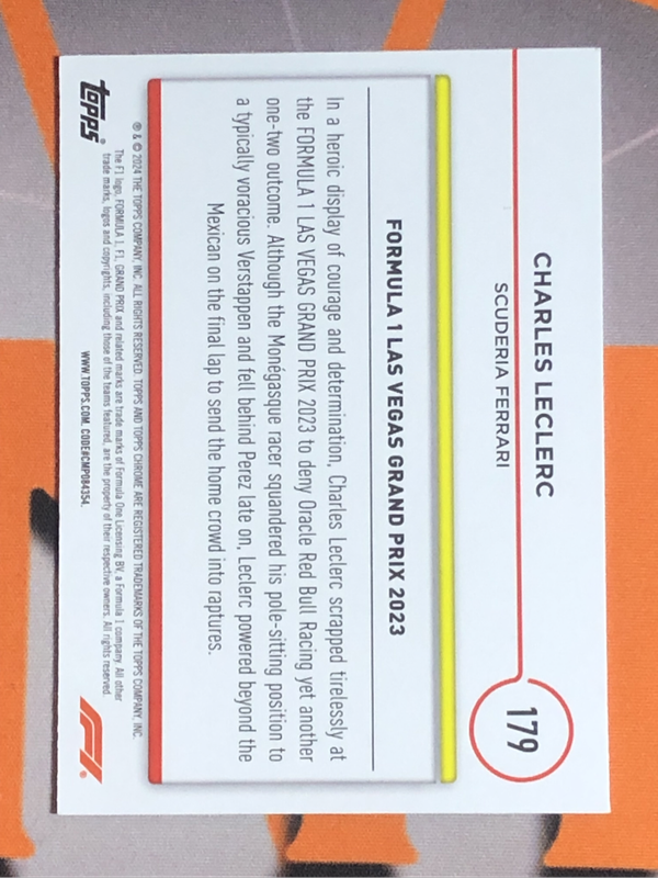 Charles Leclerc Formula One 2024 F1 Trading card