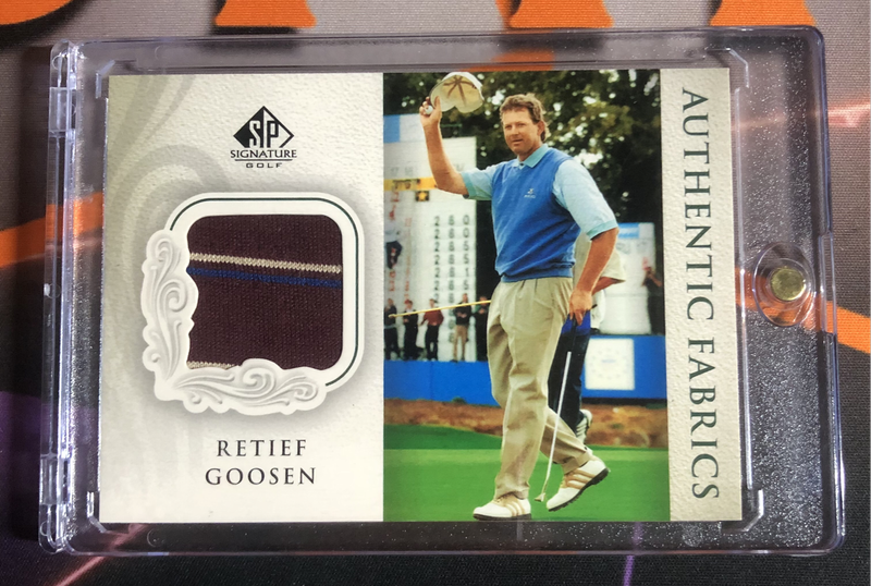 Retief Goosen Player worn Patch 2004 Upper deck Golf trading card