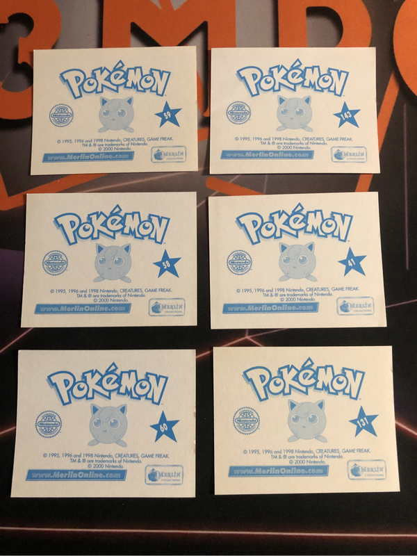 Bulbasaur BUNDLE of 6 RARE Pokemon Topps Merlin sticker  Unstuck Near mint condition